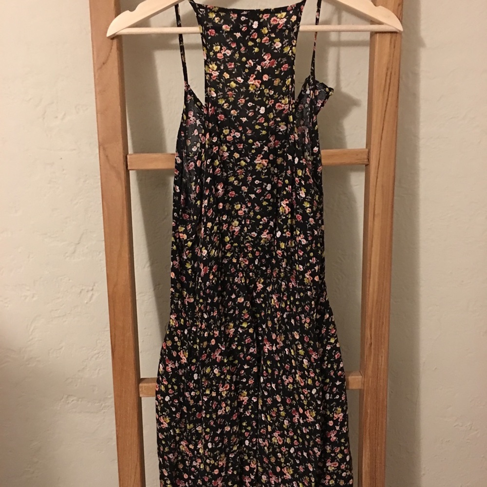 Bohemian black floral dress